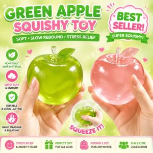 Apple Squishy Toys Slow Rising Fidget Toy Soft Stress Relief Sensory Toy Gift for Kids Adults