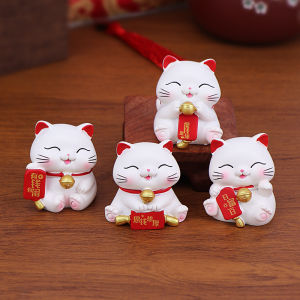 Bộ 04 tượng Mèo Thần Tài 3.8cm may mắn cho năm mới