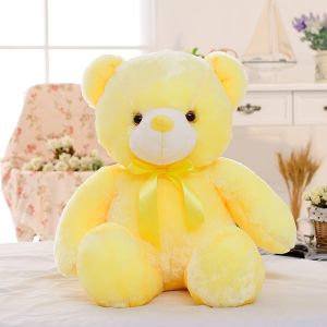 30/50/80cm Creative Light Up LED Teddy Bear Stuffed Animals Plush Toy With light Colorful Glowing Gift for Kids Luminous Cushion Pillow