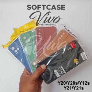 CASE VIVO Y20/Y20S/Y21/Y21S/Y12S HITAM MERAH COKLAT BIRU HIJAU SOFTCASE PROCAMERA BUNGKUS HP LENTUR
