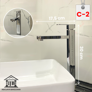 Paket Asesoris Lengkap Wastafel Kran Tinggi Air Dingin Sifon Fleksibel Stop Kran Hitam Chrome Gold Satin Grey