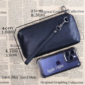 Leather Clutch Bag Mens Casual Business Grab Baotou Layer Cowhide Trend Long Clutch Bag Large Capacity Wallet 2026