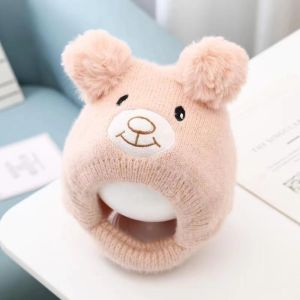 MIRELAE Thickened Baby Winter Hats Coldproof Plush Warm Bonnet Cute Cartoon Newborn Cap Kids
