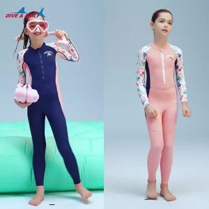 [Legend6] แขนยาวชุดว่ายน้ำเต็มรูปแบบสำหรับเด็กUPF50 + ผิวชุดดำน้ำชุดป้องกันแสงแดดชุดเด็กหญิงเด็กชายป้องกันแสงแดด