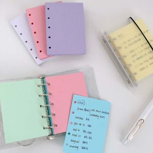 LANCE 50Sheets A8 M5 Loose Leaf Refill Paper 5-Ring Candy Color Notebook Index Divider Page Simple Blank Connell Stationery Refill Spiral Binder Inner Pages Student