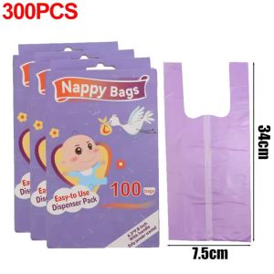 300pcs xách tay tã dùng một lần thơm túi rác du lịch bé poop bao tải cho tã xử lý nữ tính sản phẩm vật nuôi chất thải bao tải