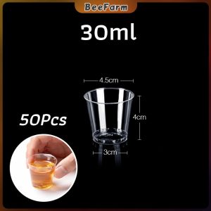 B.F. 50pcs Disposable Plastic Cup Transparent Household Meal Cup Wedding Cups 30ml 50ml