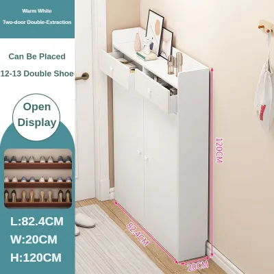 Narrow Side Doorway Entryway Storage Cabinet Slim Multi-tier Shoe Racks