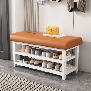Shoe Changing Stool Shoe Cabinet With Seat Outdoor Shoe Rack Bench Shoe Rack Outside Door Simple Door Entrance Footstool Soft Bag Cushion Convenient 鞋凳 鞋架