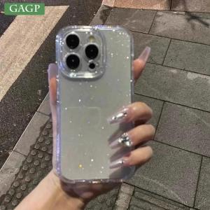 16ProMax Soft Silicone Transparent Case for iPhone 11 12 13 14 15 16 Pro Max 16 Plus Glitter Bling Clear Bumper Shockproof Cover