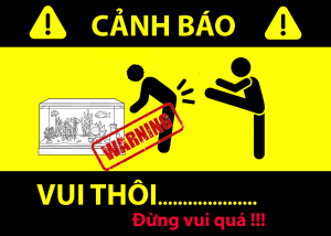 Decal Cảnh Báo Vui Nhộn Dán Hồ Cá Trang Trí Bể Cá Cực Hài Mẫu Đa Dạng Có Keo Dán Sẵn