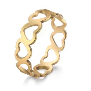 SKYRIM Hollow Heart Ring Stainless Steel Romantic Rose Gold Color Casual Wedding Engagement Rings Jewelry Gift for Women