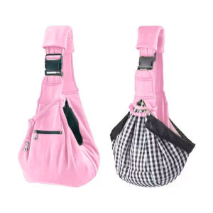 [SG Stock]Reversible Pet Sling Carrier Breathable Crossbody Shoulder Bag with Safety Clip Removable Bottom Pad Hands-Free Travel Bag for Cat & Small Dog Up to 6KG Mesh Anti-Escape Zipper Pocket Outdoor Puppy Carrier