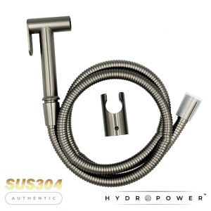 Authentic SUS304 metallic grey lockable bidet set
