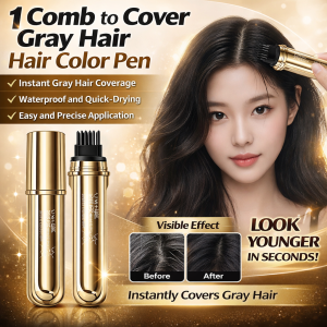 ✨Upgraded✨2-In-1 Hair Dye Stick With Comb Cover Gray Hair Waterproof Sweat-Resistant Hair Styling Pen Multifunctional Hair Dye Comb