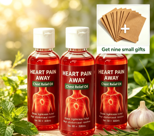 HEART PAIN AWAY - Chest Relief Oil 60ml Soothing oil ease chest discomfort gently