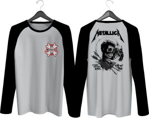 KAOS RAGLAN PRIA METAL DEPAN BELAKANG \ KAOS RAGLAN PRIA LENGAN PANJANG ATASAN PRIA / KAOS MURAH / KAOS DISTRO / KAOS SIMPLE / T-SHIRT PRIA