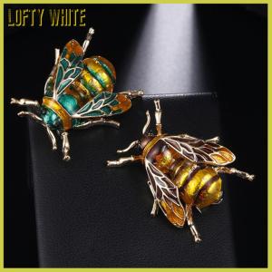 Lofty White 🌈【HOT SALE】 วินเทจเคลือบเข็มกลัดรูปผึ้งเสื้อสัตว์โลหะขาอุปกรณ์เสื้อผ้า💓💓💓