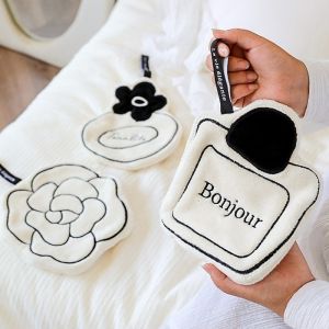 The New-style Camellia Flower Hand Towel Home Convenient Hanging Double-layer Thickened Speed Dry Absorbent Hand Cloth Kitchen and Bathroom