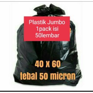 ( BISA COD ) PLASTIK SAMPAH 1pack isi 50pcs / trash bag / kantong sampah hitam HD PE / PLASTIK HD TANPA PLONG 40 X 60 CM / PLASTIK PACKING ONLINE jumbo / PLASTIK PACKING JUMBO / PLASTIK SAMPAH / PLASTIK HITAM JUMBO