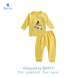 Bộ dài tay cài lệch in hình BENTY BT064 chất liệu mềm mại cao cấp đồ bộ sơ sinh chính hãng cho bé