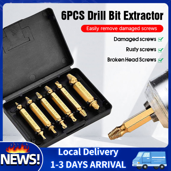 6 PCS Damaged Screw Extractor Duplex Screw Bits Broken Head Screw Bolt