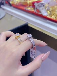 {loại1} Nhẫn hột cao 2 hàng đá trụ sáng cz nhân tạo Kami trang sức sỉ NTS549