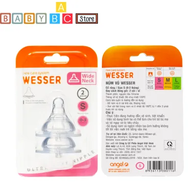 Núm Vú Wesser Cổ Rộng Núm Ti Giả Cho Bé Sơ Sinh và Bé Lớn
