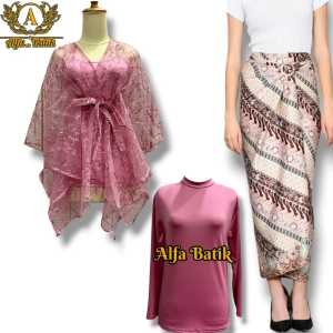 alfa batik Setelan Kebaya Dan Rok Lilit Batik Sangat Cocok Untuk Acara Wisuda Kondangan Pesta Bahan Nyaman Di Pakai Harga Bersahabat