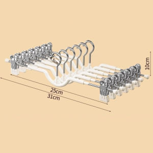5pcs Portable Durable Metal Clothes Hanger Rack Trousers Hanger with Clips Anti-slip Pants Rack Clip Hanger Clothes Skirt Underwear Hangers