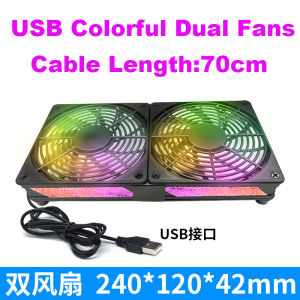 Kép 120 mét 5V Quạt USB DC12V lớn luồng không khí quạt làm mát với ba điều khiển tốc độ cho Router TV Box Micro máy tính và thiết bị điện tử khác