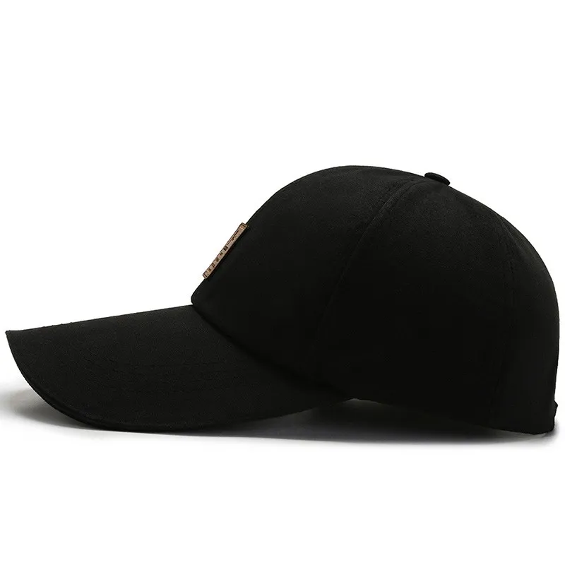 Black Plain Metal Adjust Cap Fashion Hats Outdoor Bull Caps Close Baseball  Cap for Men/women