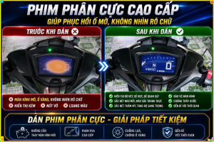 Phim phân cực giúp phục hồi màn hình Exciter 2019 bị ố mờ không rõ chữ