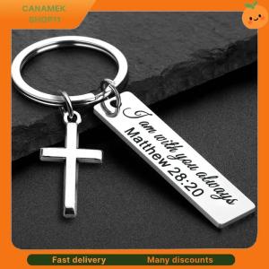 ❣️❣️❣️ Let God Lead···Faith Cross Stainless Steel Keychain  Religious Key Chain Ring Purse Bag Backpack Charm Daily Gift