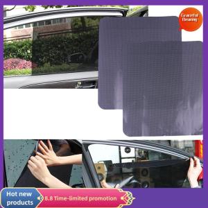 Graceful 2Pcs Car side window mesh film windshield net sun shade sticker UV protection