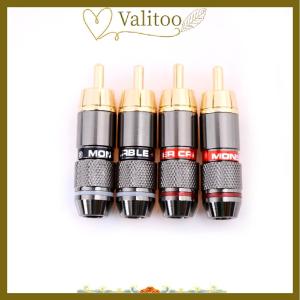 [Valitoo] 4 pcs RCA Hi-Fi -Plated copper MALE plug Audio CONNECTOR