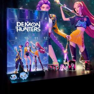 KCY Kpop นักล่าปีศาจคริสต์มาสจุติพวงกุญแจปฏิทินเครื่องประดับแขวน24วันนับถอยหลังปฏิทินกล่องของขวัญ