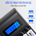 Bộ sạc pin tiểu AA AAA DP-K98B tự ngắt tốc độ cao, màn hình hiển thị trạng thái pin thông minh - Hàng chính hãng Doubelpow. 