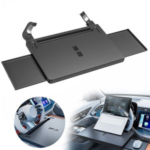 PLNBFG Folding Car Tray Table Water Cup Bracket Adjustable Folding Laptop Desk Portable Car Interior Steering Wheel Tray for Road Trips Business Travel