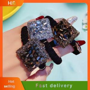 HB Womens Rhinestone Elastic Hair Bands For Girls Cute Womens Hair Accessories Perfect For Parties & Daily Looks Hair Rope