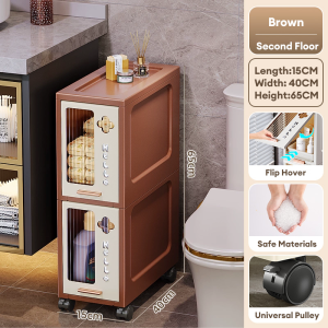 HETEE Foldable Gap Cabinet with Wheels Slim Multi-Drawer Storage Organizer for Kitchen Bathroom Wardrobe Space Saver
