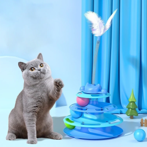 Interactive 4-Layer Cat Ball Tower – Fun Pet Entertainment Toy for Kittens & Cats