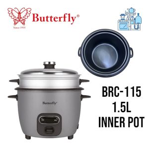 Butterfly 1.5L Electric Rice Cooker With Steam Tray - BRC-115