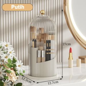 Kotak Penyimpanan Kuas Kosmetik /Wadah Kuas Makeup /Korean Style Brush Box /Berputar 360° /Eye Shadow Organizer /Kosmetik Mewah