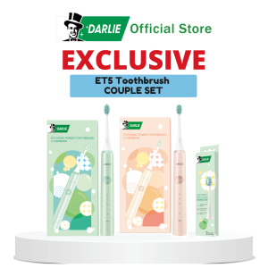 [COUPLE SET] 2 X Darlie ET5 Electric Sonic Power Toothbrush (Grape Green & Creamy Pink) with 4 BRUSH HEADS