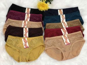 Sét 05 quần lót nữ cao cấp thun lạnh phối ren from to size từ 55-68kg (1698)