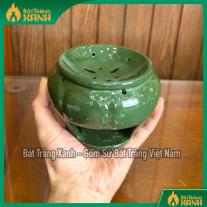 Bếp Nướng Bồ Kết Đèn Xông Gốm Bát Tràng – Đèn Bí Nâu Tiêu Xanh Matcha Xanh Lục – 2 Kích Thước
