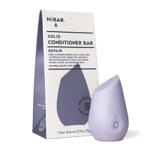 HiBAR - Curl Conditioner Bar - For Curly Hair - Define & Seal in Moisture - With Babassu & Pracaxi Butter & Rice Protein - Plastic-Free - Soap Paraben & Sulfate-Free - Color Safe & Vegan -1 Solid Bar