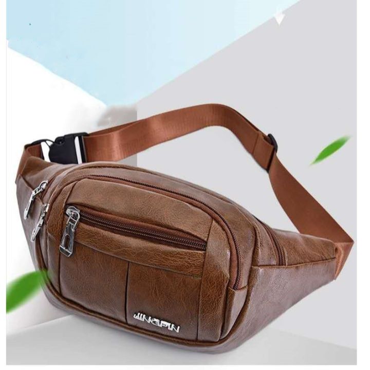 KPR Jingpin Leather Belt Bag Waterproof Waist Bag Fanny Pack Shoulder ...