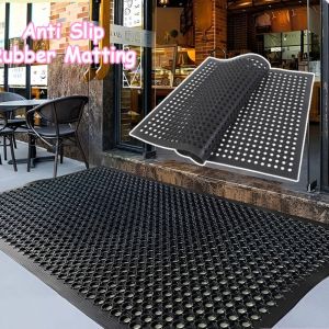 VOYUE Rubber Rubber Matting Anti Slip Black Door Mat  Modern Style Kitchen Mat Home Kitchen